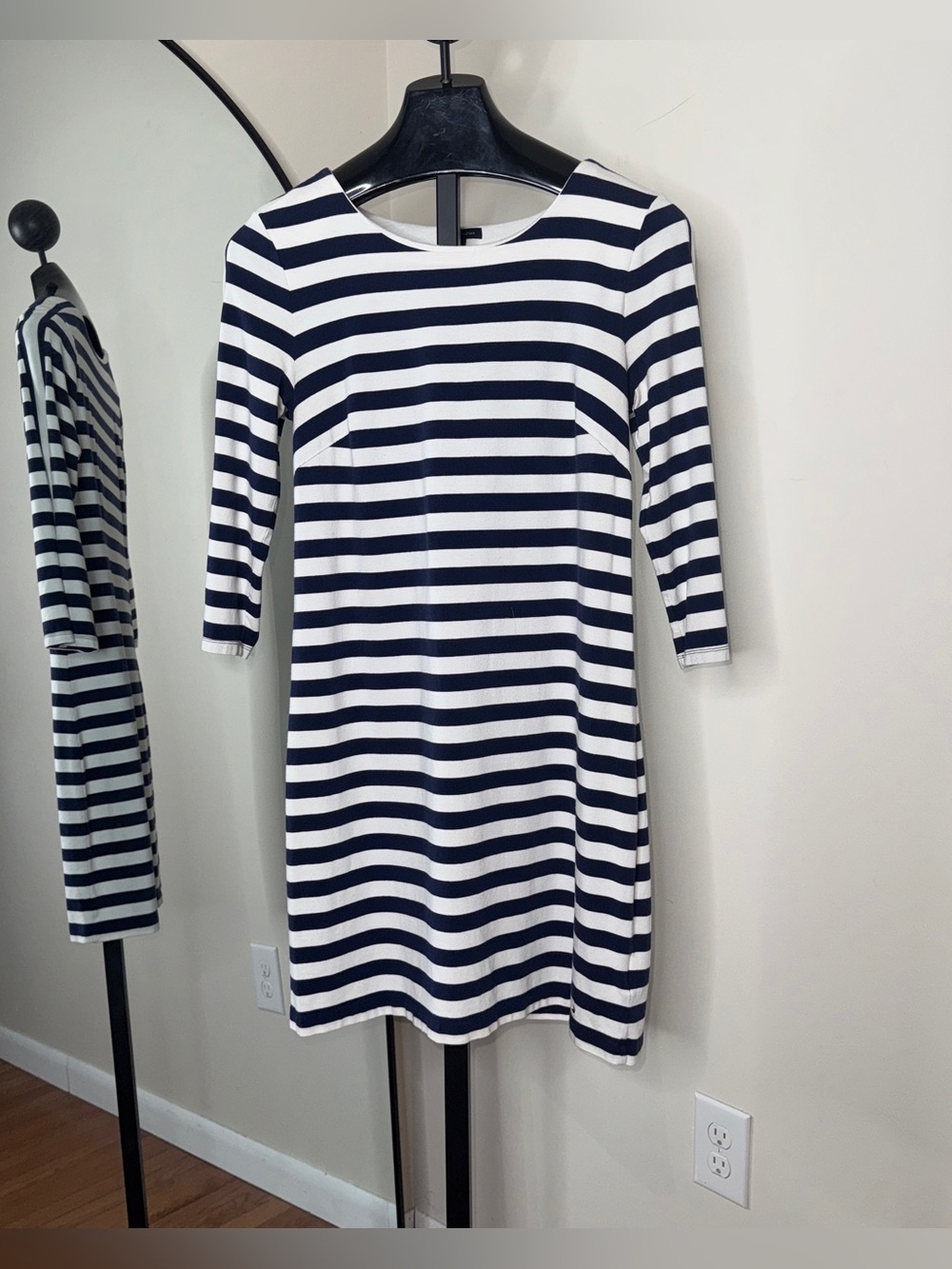 Tommy Hilfiger Striped Stretch Nautical Shirt Dress Navy White Size L